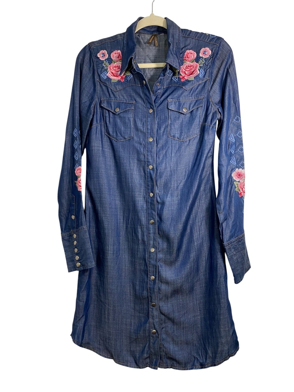 Stetson Lyocell Embroidered Chambray Dress
